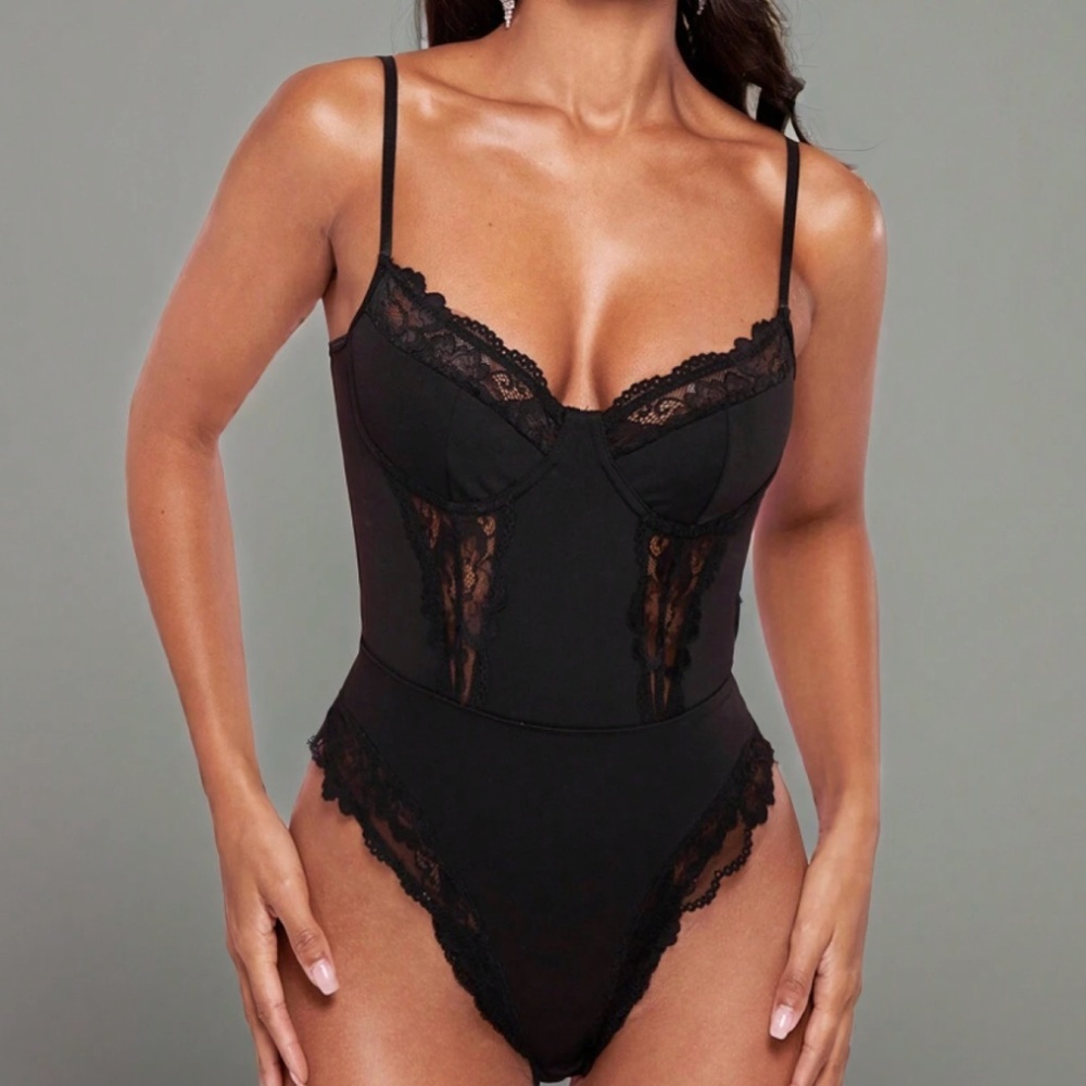 Black Lace Teddy Bodysuit